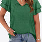 Tie-Neck Layered Flutter Sleeve Blouse