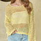 Openwork Round Neck Dropped Shoulder Knit Cover Up