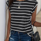 Decorative Button Round Neck T-Shirt