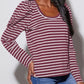 Full Size Striped Round Neck Long Sleeve T-Shirt