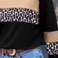 Leopard Round Neck Long Sleeve Blouse