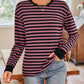 Striped Round Neck Long Sleeve T-Shirt