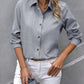 Button Up Collared Neck Long Sleeve Shirt