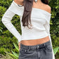 Perfee Off Shoulder Long Sleeve Sweater