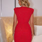 Cutout Ruched Round Neck Dress
