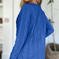 Slit Round Neck Long Sleeve T-Shirt