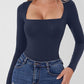 Square Neck Long Sleeve Bodysuit