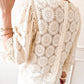 Flower Jacquard Flounce Sleeve Blouse