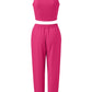 Wide Strap Top and Drawstring Joggers Set