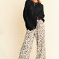 Davi & Dani Star Front Crochet Drop Shoulder Knit Top