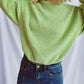 Round Neck Dropped Shoulder Long Sleeve Sweater