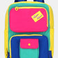 Himawari Contrast Nylon Backpack Bag with Handles