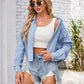 Button Up Long Sleeve Denim Jacket with Breast Pockets