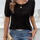 Round Neck Half Sleeve Knit Top