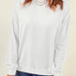 White Round Neck Dropped Shoulder Sweatshirt