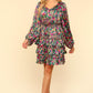 Haptics V-Neck Satin Floral Layered Dress