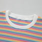 Striped Round Neck Top and Shorts Set