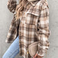 Plaid Button Up Jacket with Removable Hood