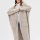 Pocketed Open Front Long Sleeve Longline Cardigan