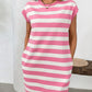 Contrast Striped Round Neck Short Sleeve Mini Dress