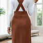 Perfee Slit Overall Dress with Pockets