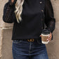 Perfee Mock Neck Flounce Sleeve Blouse