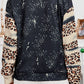 Santa Graphic Leopard Dropped Shoulder Sweatshirt