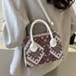 Geometric PU Leather Strap Handbag