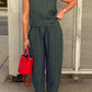 Lovelet Plaid Round Neck Sleeveless Top and Pants Set