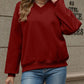V-Neck Long Sleeve Dropped Shoulder Sweatshirt