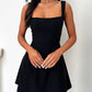 Devine Bow Back Square Neck Mini Dress
