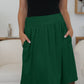 Elastic Waist Skirt with Pockets