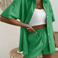 Button Up Short Sleeve Shirt and Shorts Set
