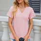 Eyelet Surplice Short Sleeve T-Shirt