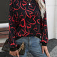 Heart Dropped Shoulder Long Sleeve Sweatshirt