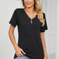 Decorative Button V-Neck T-Shirt