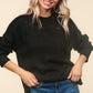 Haptics Mock Neck Side Slit Knit Top