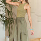 ADORA Drawstring Sleeveless Washed Dress