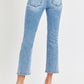 RISEN Full Size Low Rise Crop Slim Straight Jeans