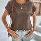 Textured Round Neck Short Sleeve Top