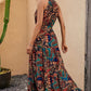 FULL SIZE Tied Slit Floral Sleeveless Dress