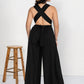 Plus Size V-Neck Wide Leg Jumpsuit