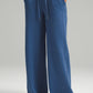 Drawstring Elastic Waist Straight Leg Pants
