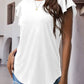 Full Size Ruffled Round Neck Cap Sleeve Blouse
