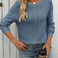 Round Neck Dropped Shoulder Knit Top