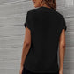 Full Size Notched Short Sleeve Blouse
