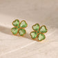 Stainless Steel Zircon Lucky Clover Earrings