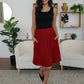 Elastic Waist Skirt with Pockets