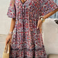 BeyondCute Printed V-Neck Half Sleeve Mini Dress