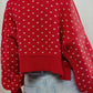 Slit Round Neck Long Sleeve Sweater